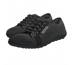 Leguano Aktiv Barfußschuh lava-schwarz Schnürschuh-Winteredition Wollfutter