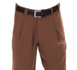 H.K. Mandel Swinghose braun, Boogiehose, Bundfalte