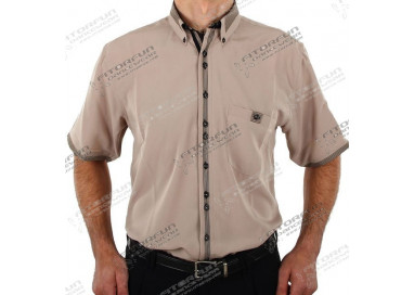 H.K. Mandel Hemd Microfaser bügelfrei, beige, Tanzhemd