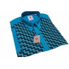 Hemd Kurzarm cyan blau gemustert gemustert - 4473L150K