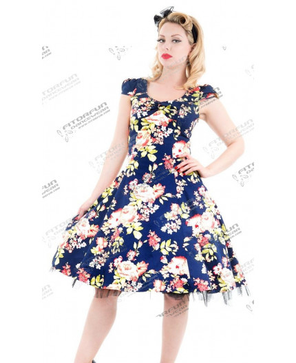Petticoatkleid 50er Jahre, Fifties, Vintage Flowers Dress 6645 H & R London handrlondon Hearts&Roses, Pin Up Rockabilly
