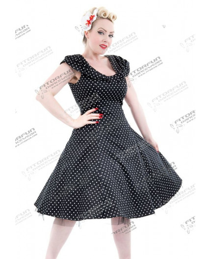 Petticoatkleid 50er Jahre, Fifties, Off Shoulder Dress, polka dots, 6847, Hearts of Roses, Vintage Mode
