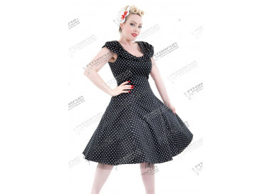 Petticoatkleid 50er Jahre, Fifties, Off Shoulder Dress, polka dots, 6847, Hearts of Roses, Vintage Mode