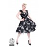 Petticoatkleid 50er Jahre, Fifties, Black White Floral Tea Dress 6690 H & R London handrlondon, Hearts&Roses