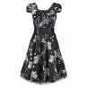 Petticoatkleid 50er Jahre, Fifties, Black White Floral Tea Dress 6690 H & R London handrlondon, Hearts&Roses