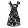 Petticoatkleid 50er Jahre, Fifties, Black White Floral Tea Dress 6690 H & R London handrlondon, Hearts&Roses