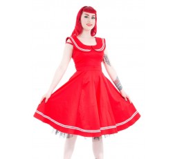 Petticoatkleid 50er Jahre, Fifties, Sailor Dress, Rot, 6893 H & R London handrlondon Hearts&Roses
