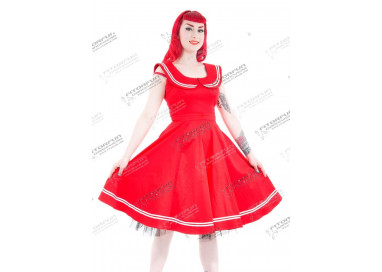 Petticoatkleid 50er Jahre, Fifties, Sailor Dress, Rot, 6893 H & R London handrlondon Hearts&Roses