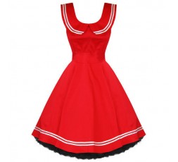 Petticoatkleid 50er Jahre, Fifties, Sailor Dress, Rot, 6893 H & R London handrlondon Hearts&Roses