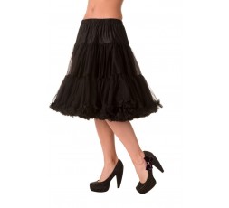 Banned Lifeforms Petticoat schwarz 236, 26 inch, 66 cm, Rüsche, 2-lagig. Chiffon weich
