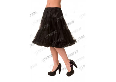 Banned Lifeforms Petticoat schwarz 236, 26 inch, 66 cm, Rüsche, 2-lagig. Chiffon weich
