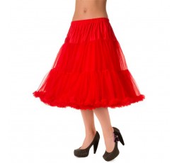 Banned Lifeforms Petticoat rot 236, 26 inch, 66 cm, Rüsche, 2-lagig. Chiffon weich