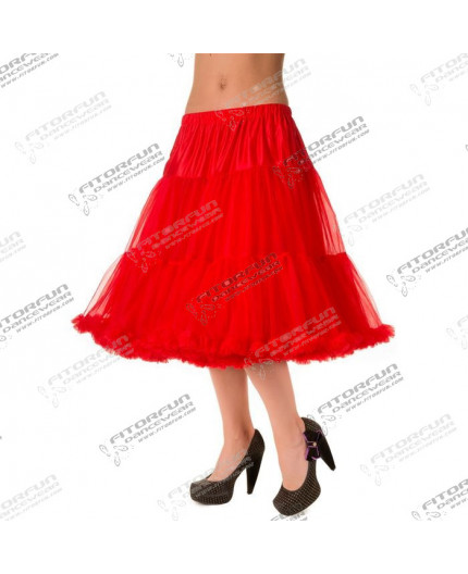 Banned Lifeforms Petticoat rot 236, 26 inch, 66 cm, Rüsche, 2-lagig. Chiffon weich