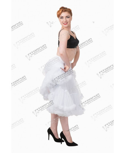 Banned Lifeforms Petticoat weiß 236, 26 inch, 66 cm, Rüsche, 2-lagig. Chiffon weich