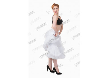 Banned Lifeforms Petticoat weiß 236, 26 inch, 66 cm, Rüsche, 2-lagig. Chiffon weich