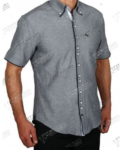 H.K. Mandel Tanzhemd Designerhemd SlimFit 31549 grau Kurzarm