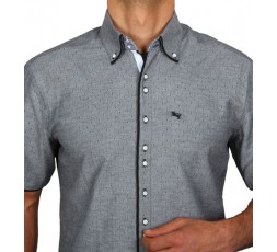 H.K. Mandel Tanzhemd Designerhemd SlimFit 31549 grau Kurzarm