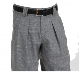 H.K. Mandel Boogiehose kariert Bundfaltenhose 50er