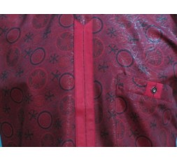 H.K. Mandel Hemd Kurzarm rot/schwarz - 858MK