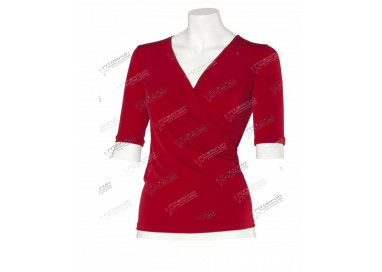 intermezzo-dament-top-wickeloptik-elastisch-rot-6183- Ballroom Tanztop, Lateintop, Standa