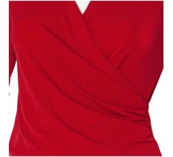 intermezzo-dament-top-wickeloptik-elastisch-rot-6183- Ballroom Tanztop, Lateintop, Standa