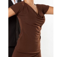 intermezzo-damen-top-wwasserfall-elastisch-rot-6284- Ballroom Tanztop, Lateintop, Standa