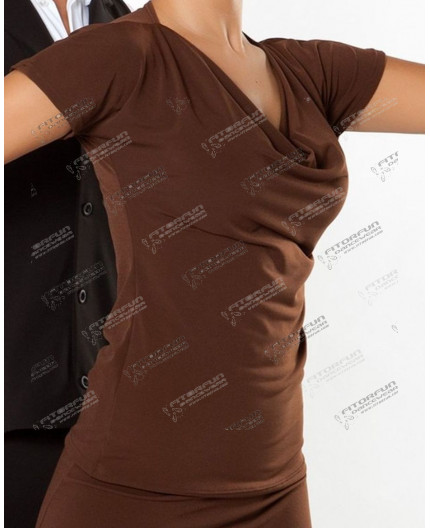 intermezzo-damen-top-wwasserfall-elastisch-rot-6284- Ballroom Tanztop, Lateintop, Standa