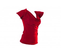 intermezzo-damen-top-wwasserfall-elastisch-rot-6284- Ballroom Tanztop, Lateintop, Standa