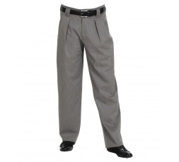 H.K. Mandel Boogiehose grau, Bundfaltenhose, Fifties 301722
