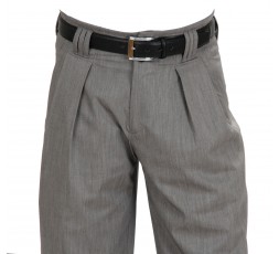 H.K. Mandel Boogiehose grau, Bundfaltenhose, Fifties 301722