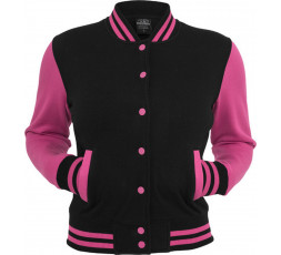 urban-classics-2-tone-collegejacke-ladies-schwarz-pink-tb218