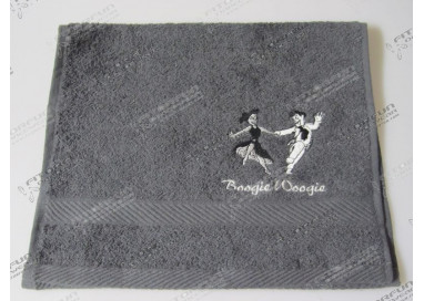 Gästetuch Tanzpaar Boogie Woogie seitlich (TP-GT-grau-NN-SK1)