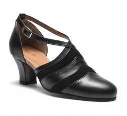 9240-tanzschuhe-schwarz-mit-chromledersohle-5-cm-absatz-Standardschuhe, Charakterschuhe, Balboa, Swing, Chromledersohle, Boogie