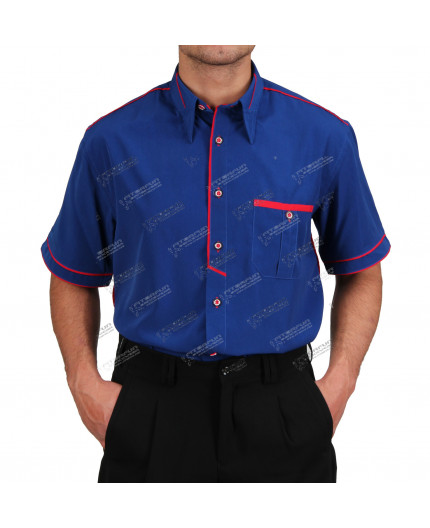 H.K. Mandel Tanzhemd royalblau Designerhemd