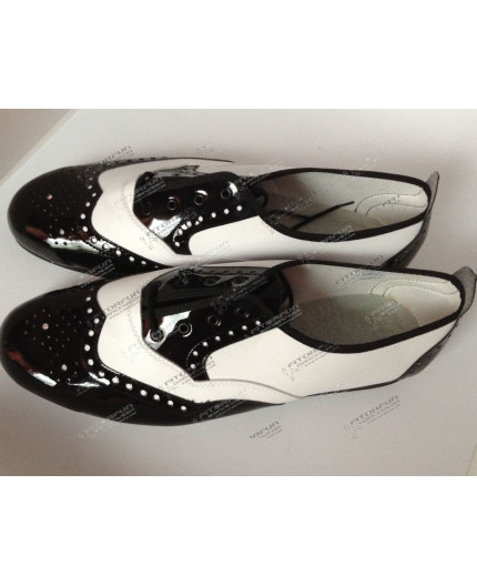 Bleyer-Tanzschuhe-7134-102-Lack-Boogie-Woogie-Swing-schwarz-weiss