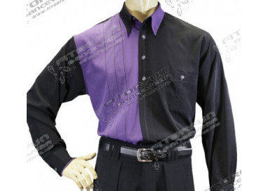 Hemd Langarm schwarz/lila - 1134ML