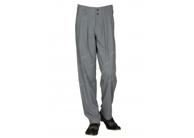 H.K. Mandel Boogiehose grau Bundfaltenhose 50er 301717