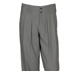 H.K. Mandel Boogiehose grau Bundfaltenhose 50er 301717