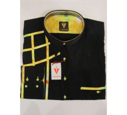 Hemd Langarm schwarz/gelb - 1000L03 L