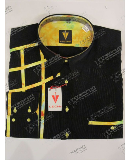 Hemd Langarm schwarz/gelb - 1000L03 L