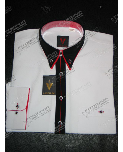 Hemd Kurzarm weiß m. schwarz - 8801L23L