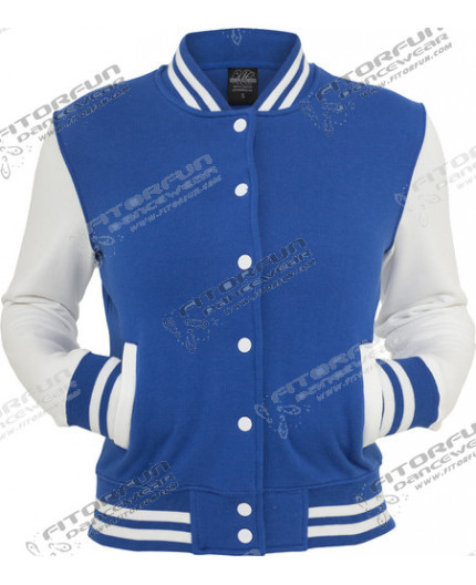Urban Classics 2 Tone Collegejacke Ladies royalblau/weiss