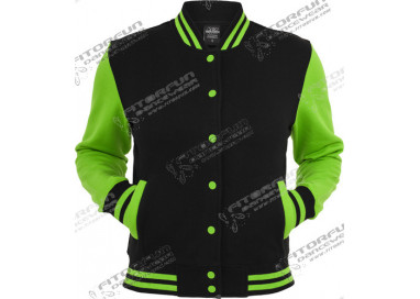 Urban Classics 2 Tone Collegejacke Ladies schwarz/lime