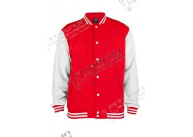 Urban Classics 2 Tone Collegejacke rot/weiss