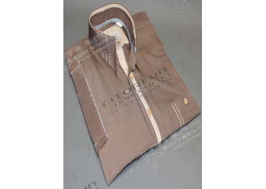 Hemd Kurzarm braun - 2050MK