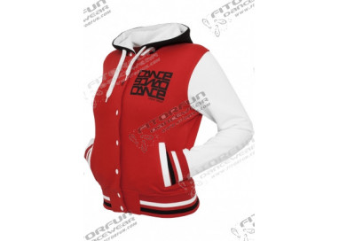 Urban Dance 3 Tone Collegejacke Ladies rot/weiss/schwarz