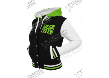 Urban Dance 3 Tone Collegejacke Ladies schwarz/weiss/limegreen