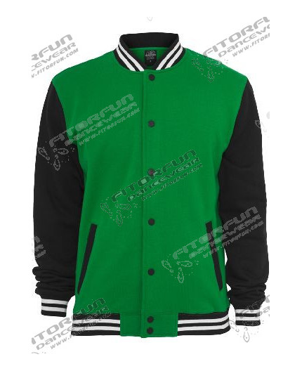 Urban Classics 3 Tone Collegejacke grün/schwarz/weiß