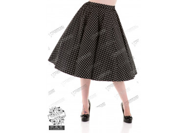 Petticoatrock schwarz mit weißen Punkten Polka Dots