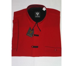 Hemd Kurzarm rot m. Riegel - 9002L06K